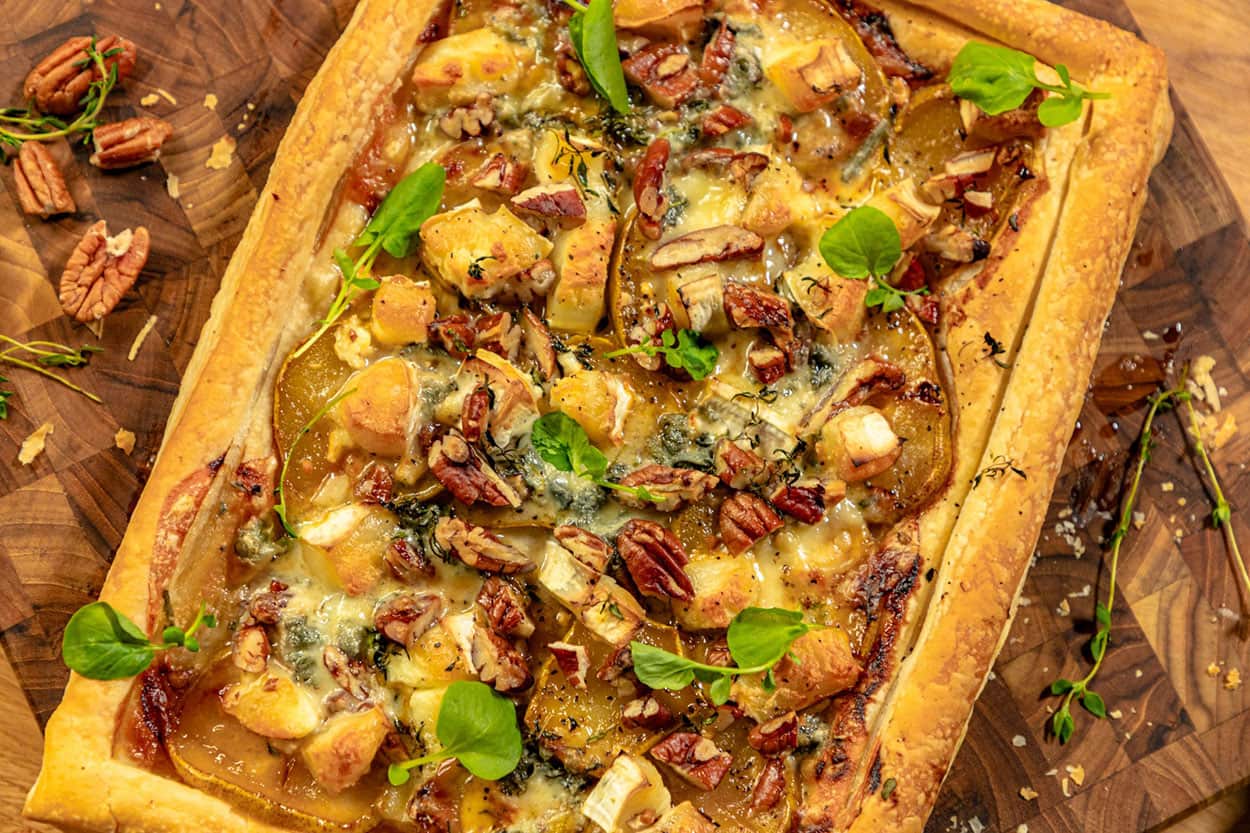Ainsley Harriott's honey and thyme pear tart