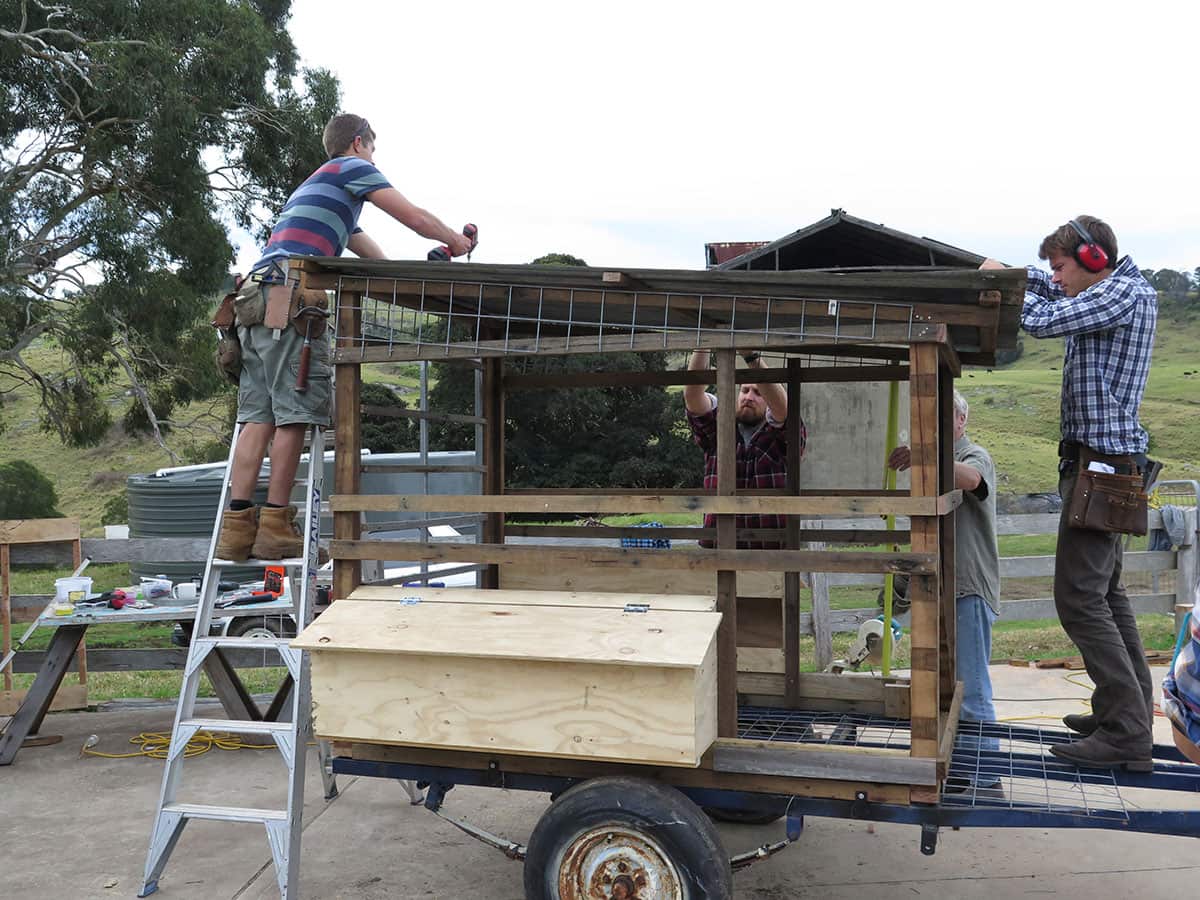 Paul West builds a hen house