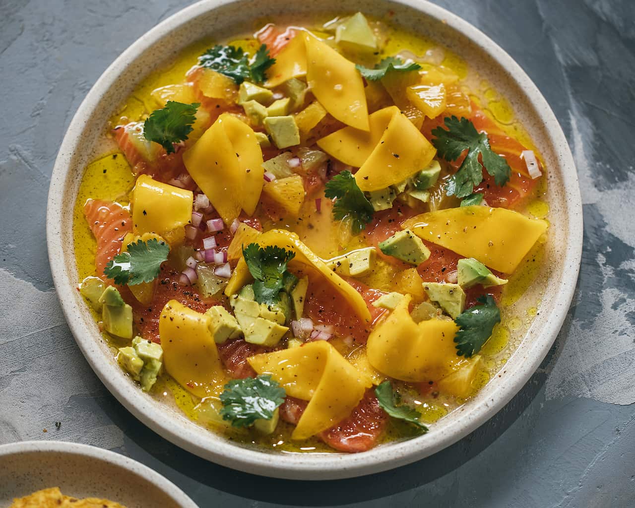 Salmon and finger lime ceviche