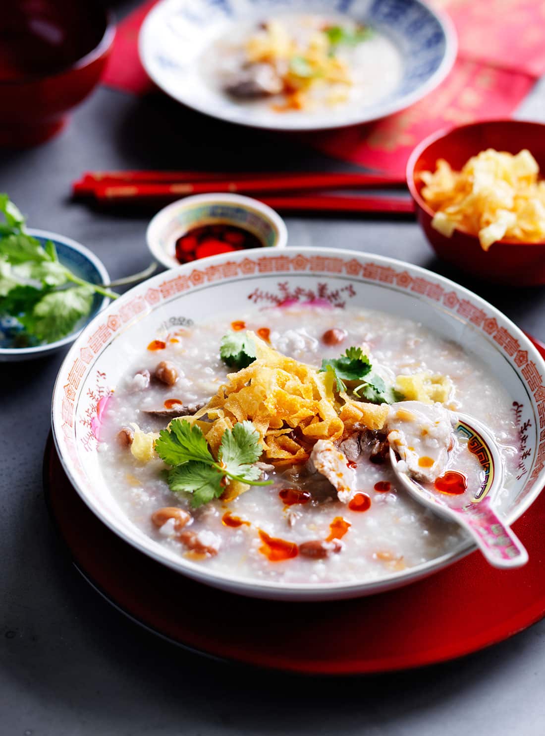 Salted fish and peanut congee