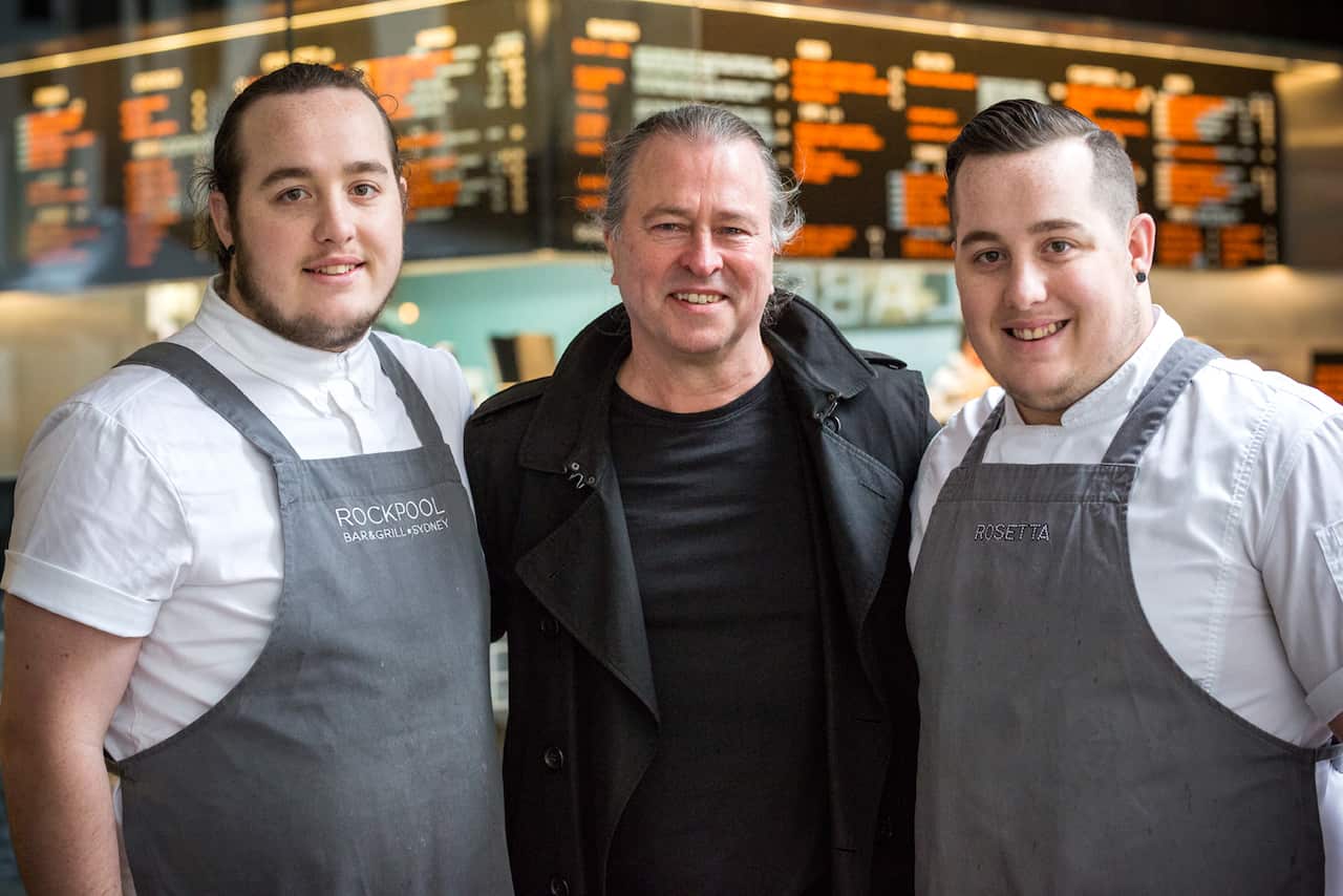 Neil Perry with Luke and Samuel Bourke