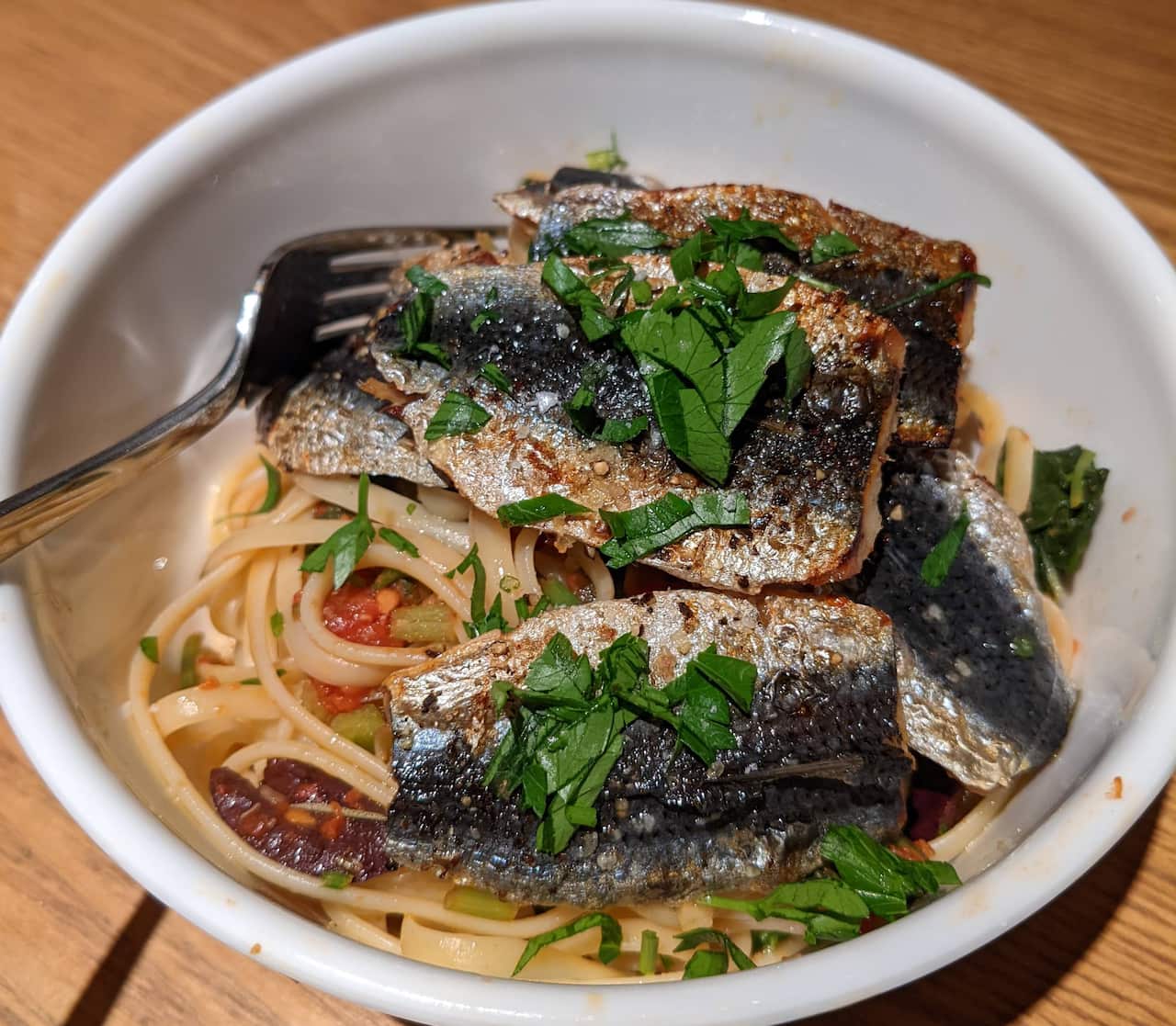 Sardine linguine