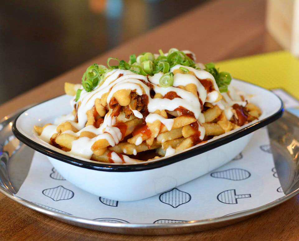 Jackfruit loaded fries at Veg Bar in Hobart.
