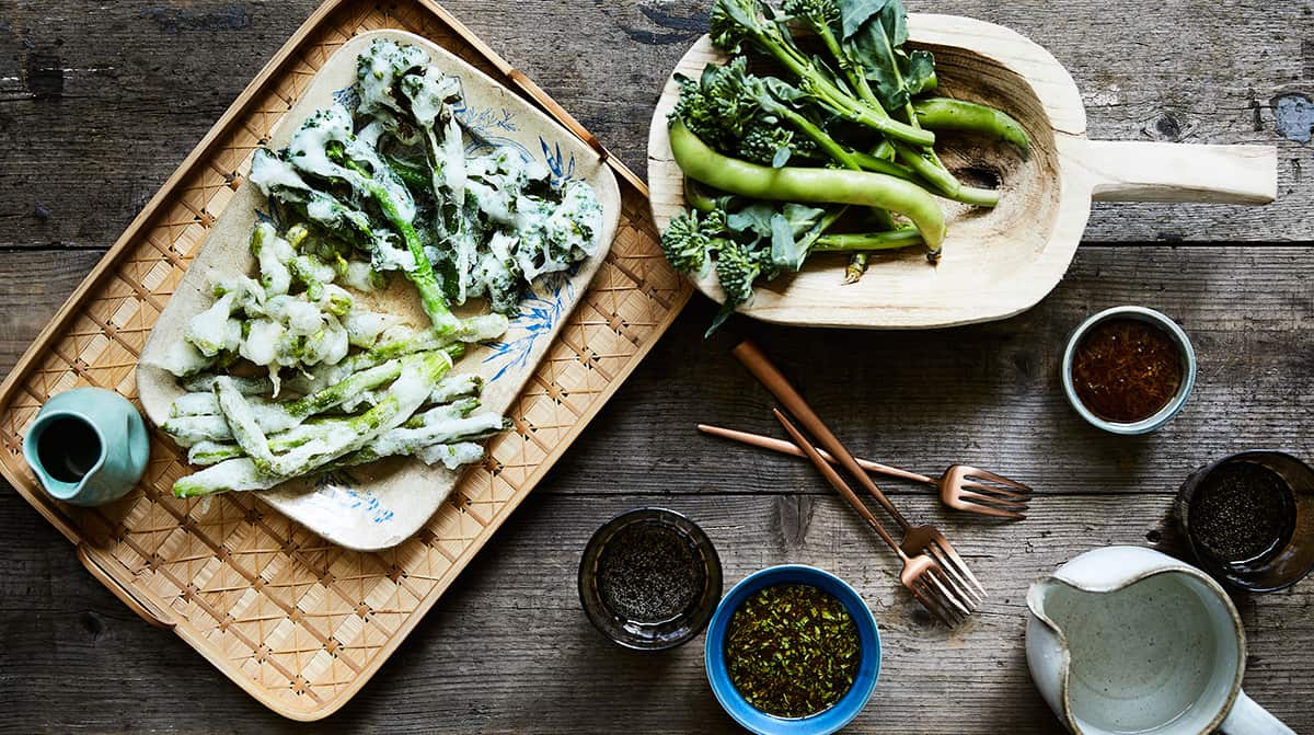 Spring vegetable tempura