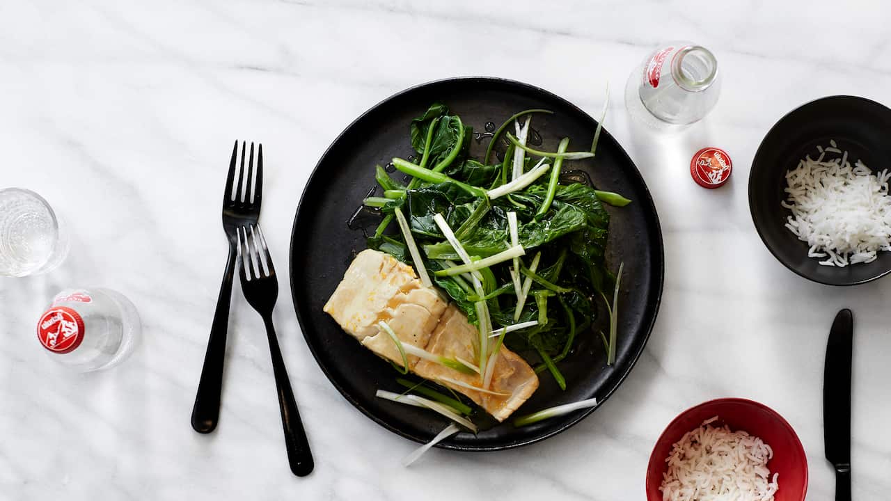 Ginger, orange and star anise poached fish