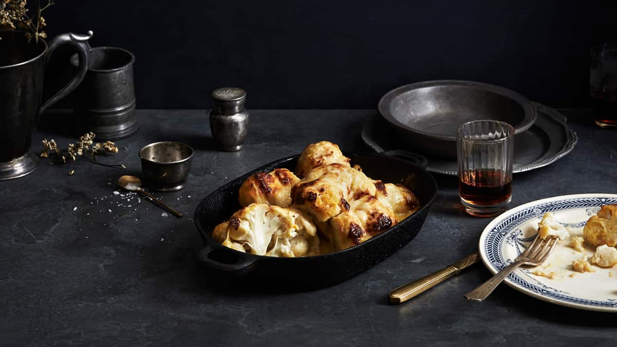 Baked cauliflower, fontina and mandarin