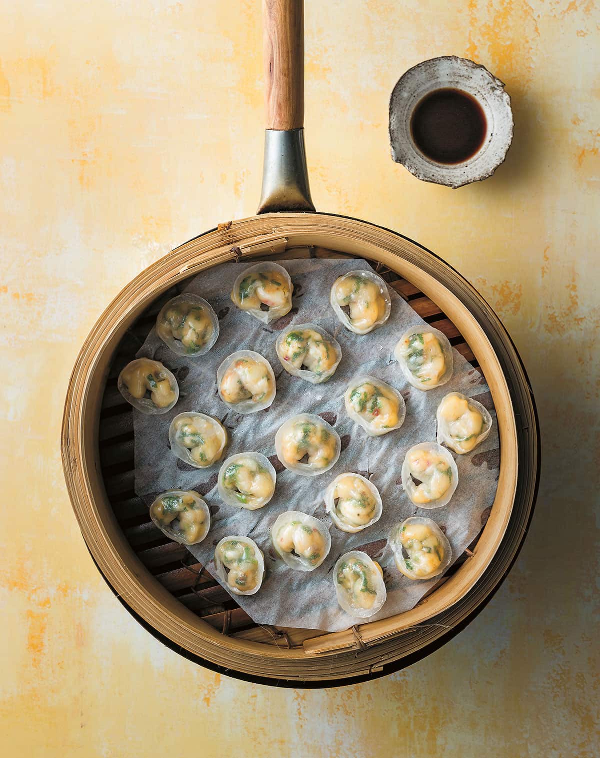 Scallop and chive dumplings