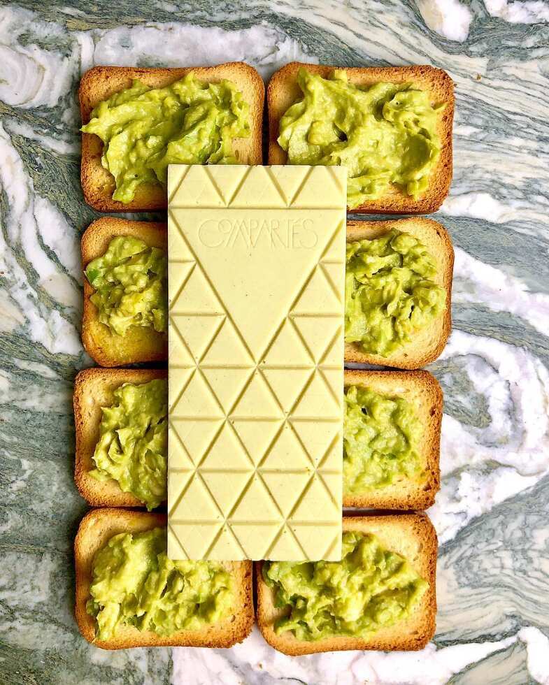 Avocado toast chocolate bar