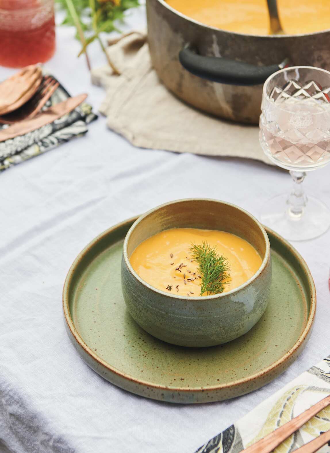 Wild fennel and pumpkin soup. (Source: Eat Weeds by Diego Bonetto, published by Thames & Hudson Australia)