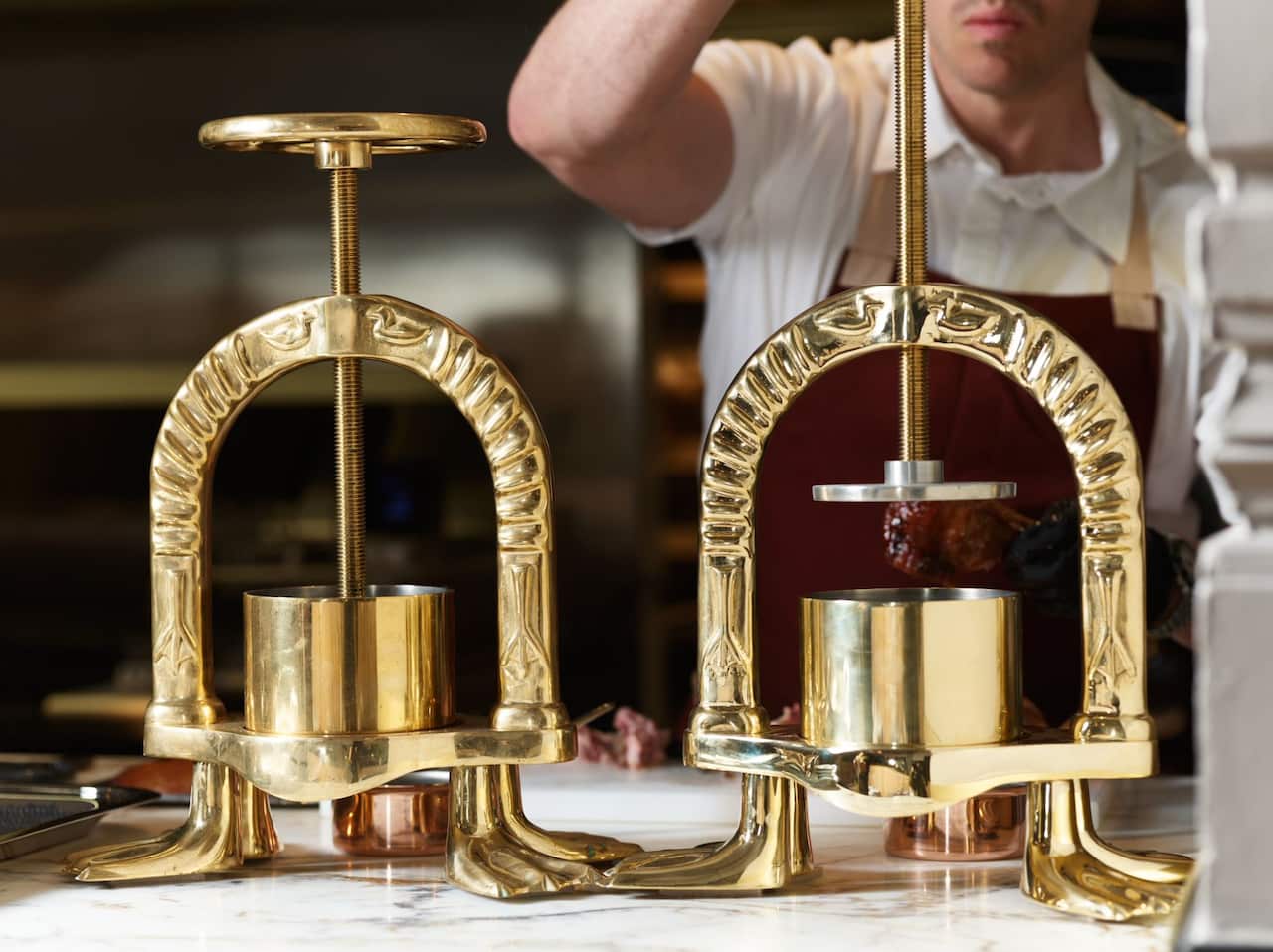 The duck presse at The Charles Grand Brasserie & Bar, Sydney.