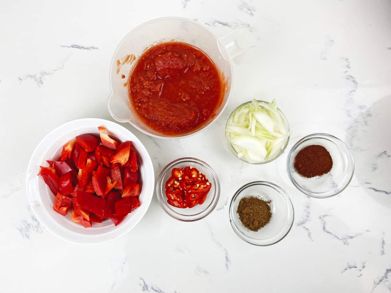 Shakshuka ingredients