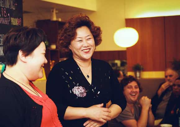 Mother and daughter Ying Hou and Meyian Wang