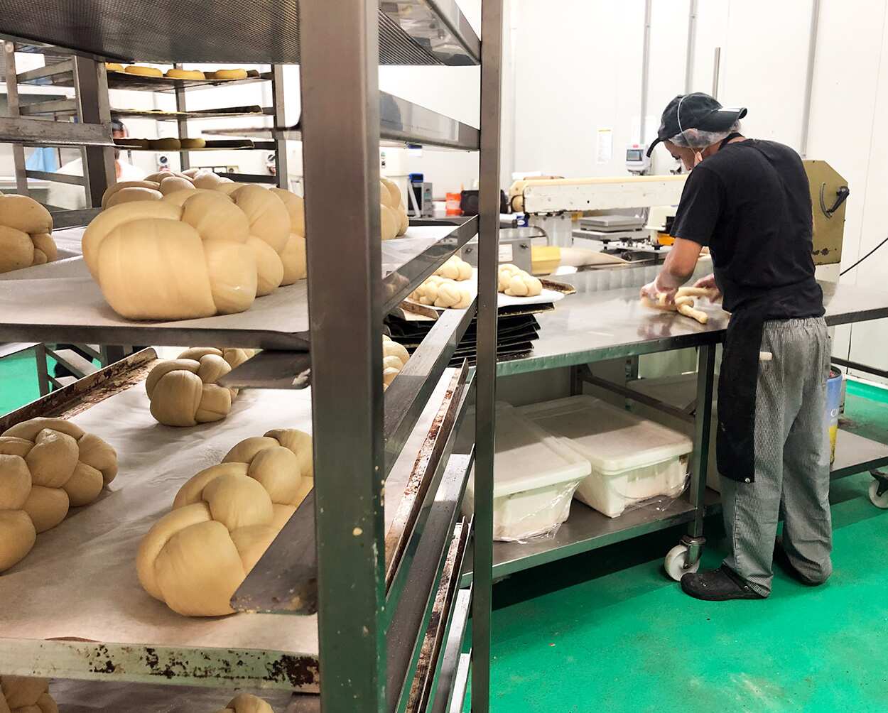Making challah at Brooklyn Boy Bagels