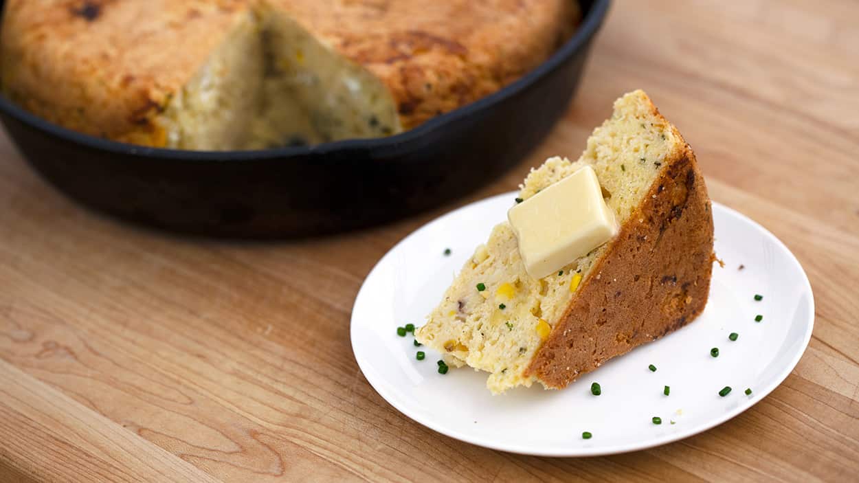 Goat cheese chive cornbread