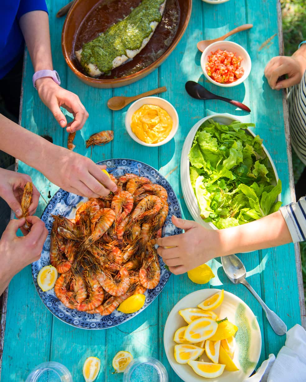 Sichuan pepper prawns with smoky mayo