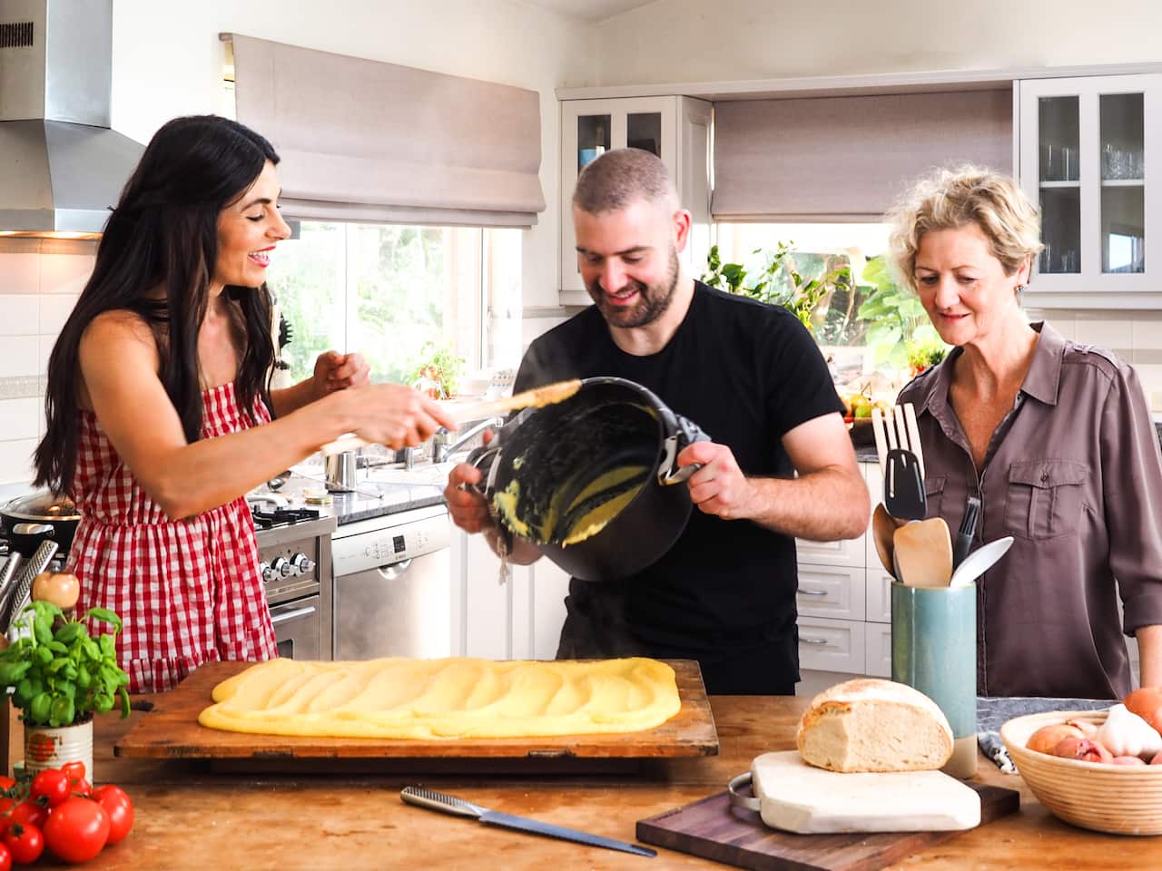 Silvia Colloca prepares polenta