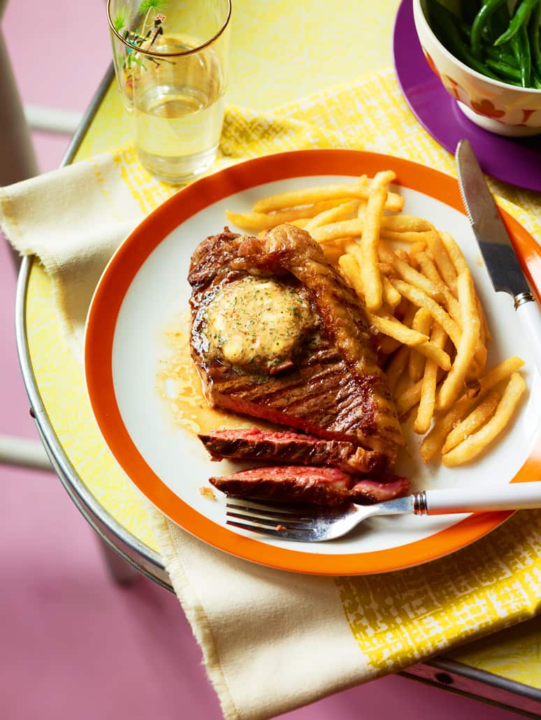 Sirloin steaks with Cafe de Manilla butter