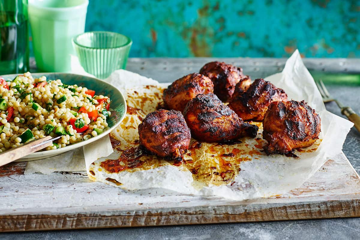 Garlic paprika chicken with herbed couscous salad