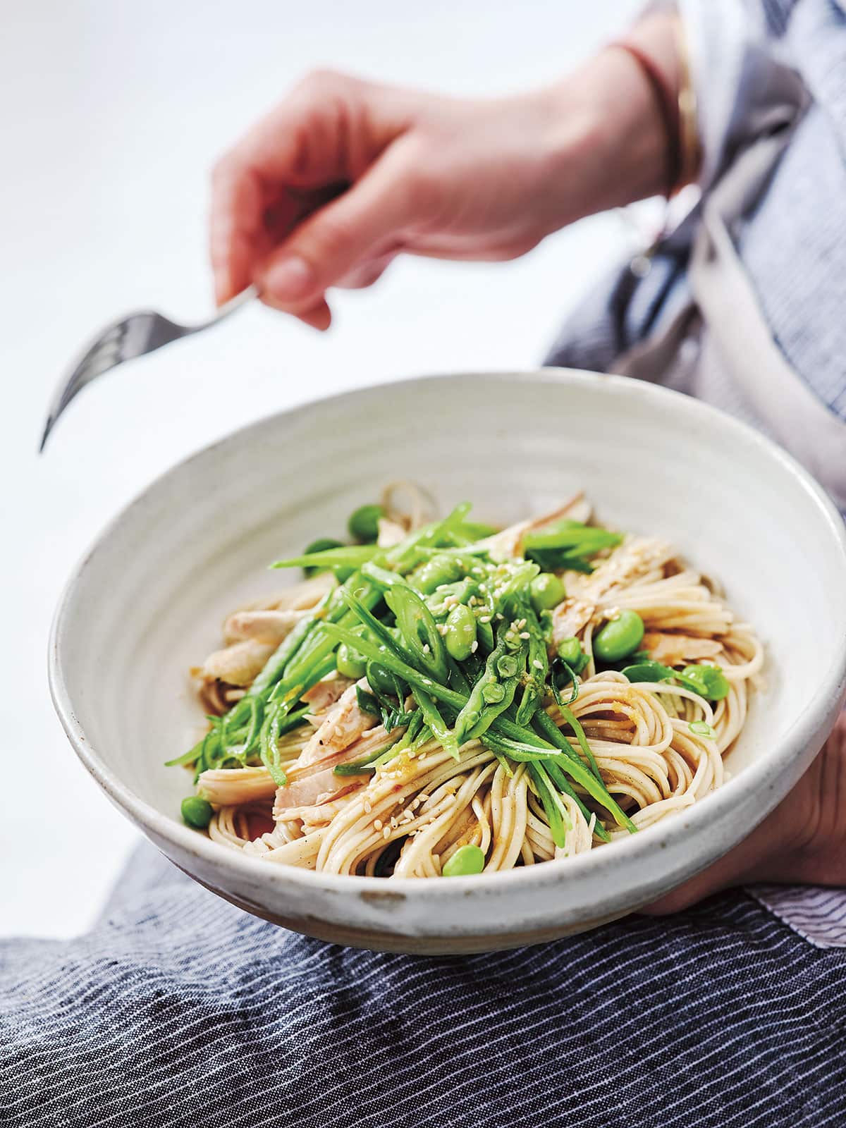 Leftover chicken and soba noodle salad