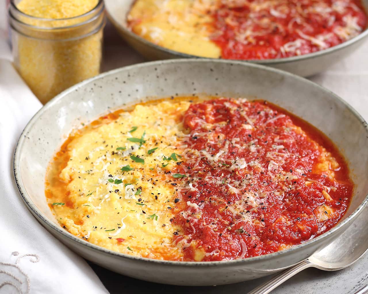 Soft polenta with tomato sugo