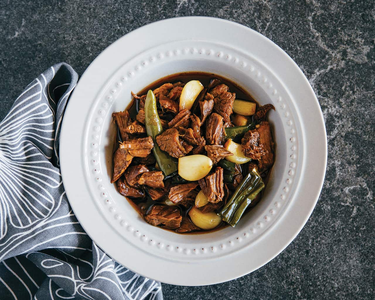 Shredded soy-braised beef (jang jorim)
