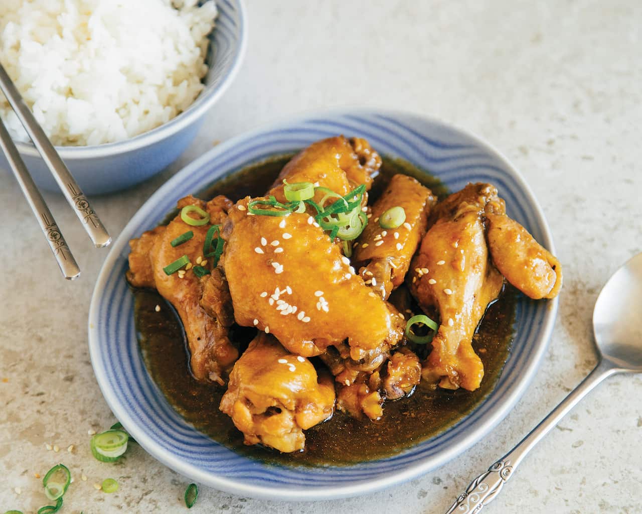 Soy-brasied chicken wings