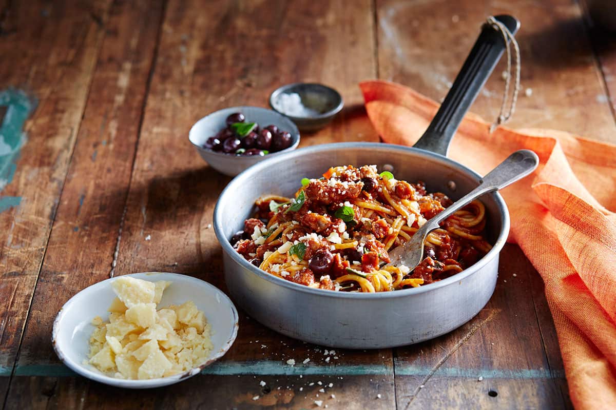 Italian pork sausage spaghetti