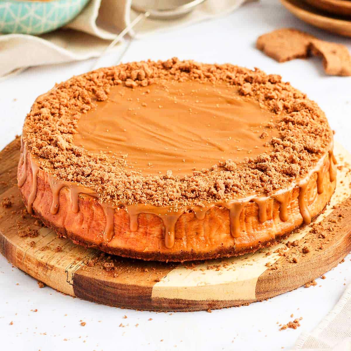 This cheesecake's spiced flavour is influenced by holiday traditions and celebrations.
