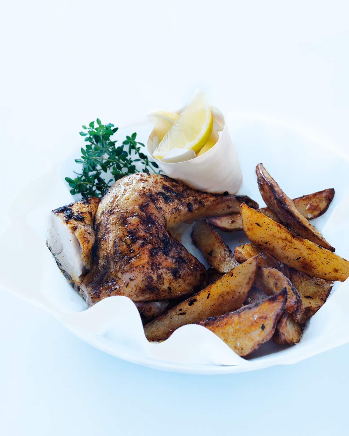 Speedy roasted chicken and chips
