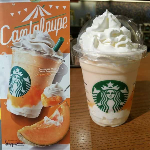 Starbucks in Japan are selling a cantaloupe melon and cream frappuccino