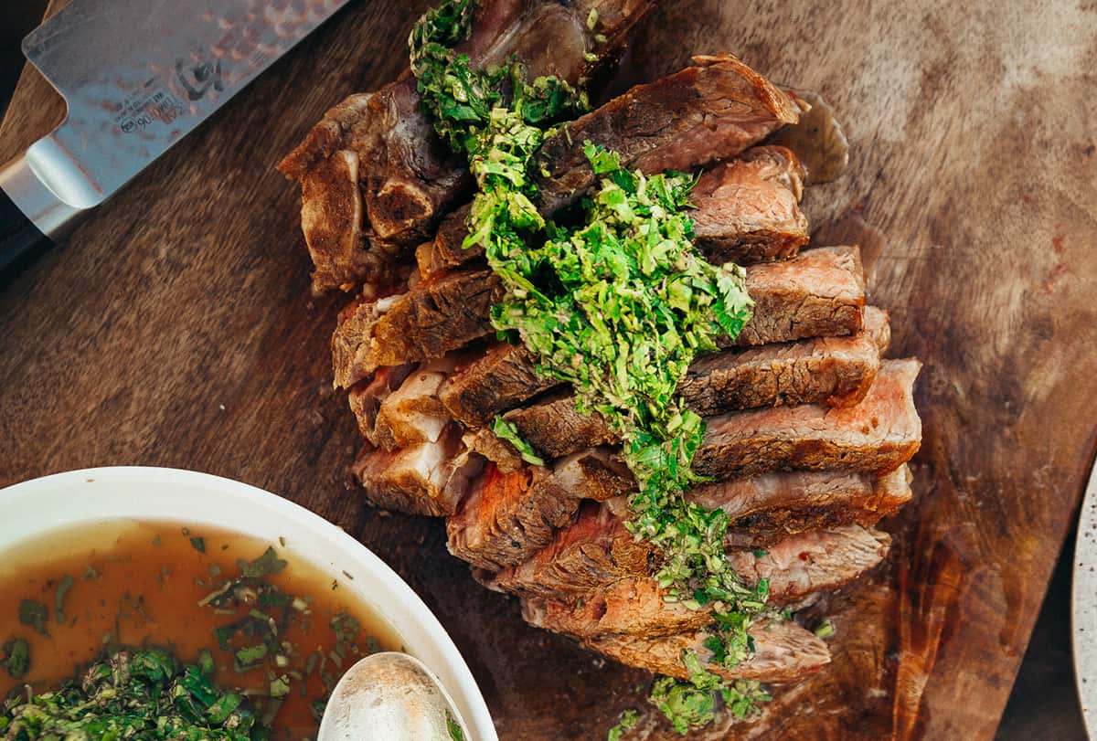 Steak with chimichurri