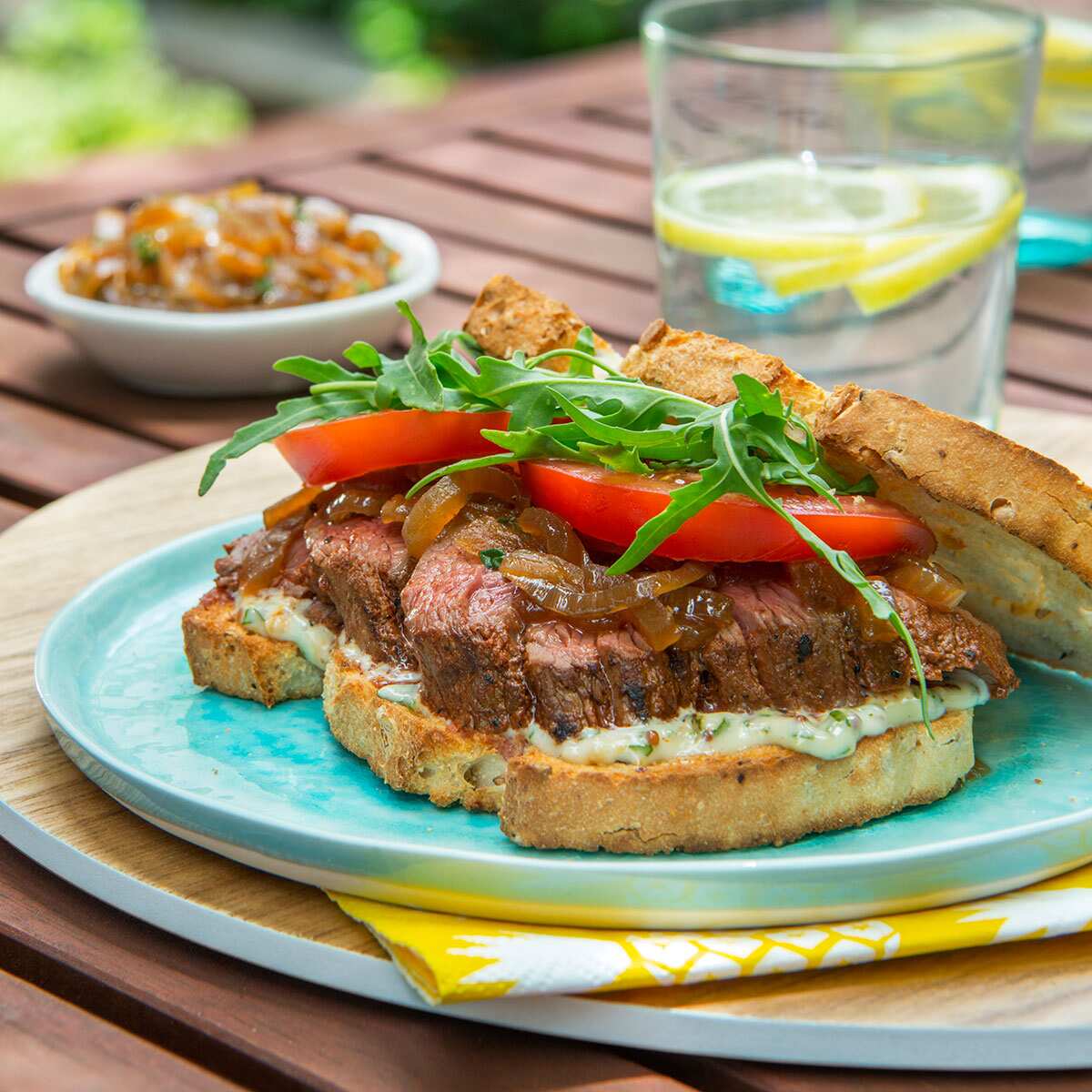 Kangaroo steak sandwich