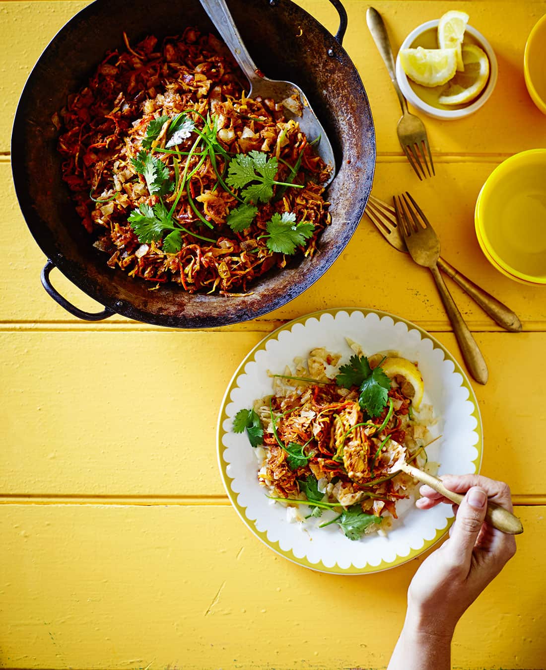 Stir-fried shredded roti (kottu roti)