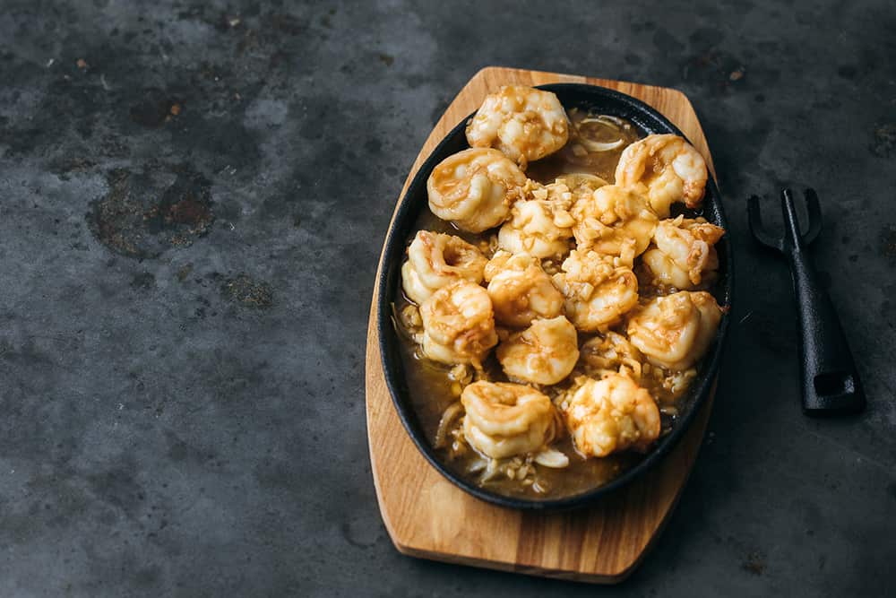 Garlic butter prawns