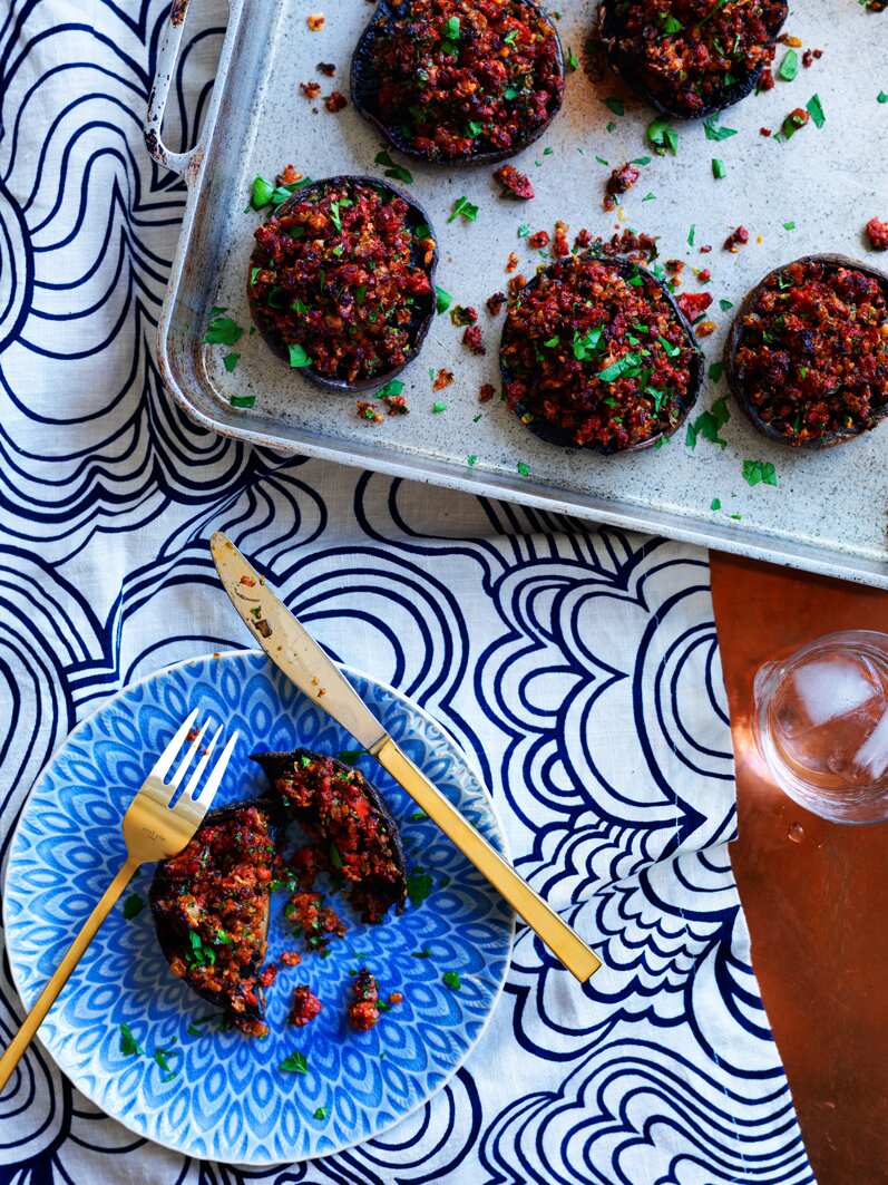 Chorizo-stuffed mushrooms