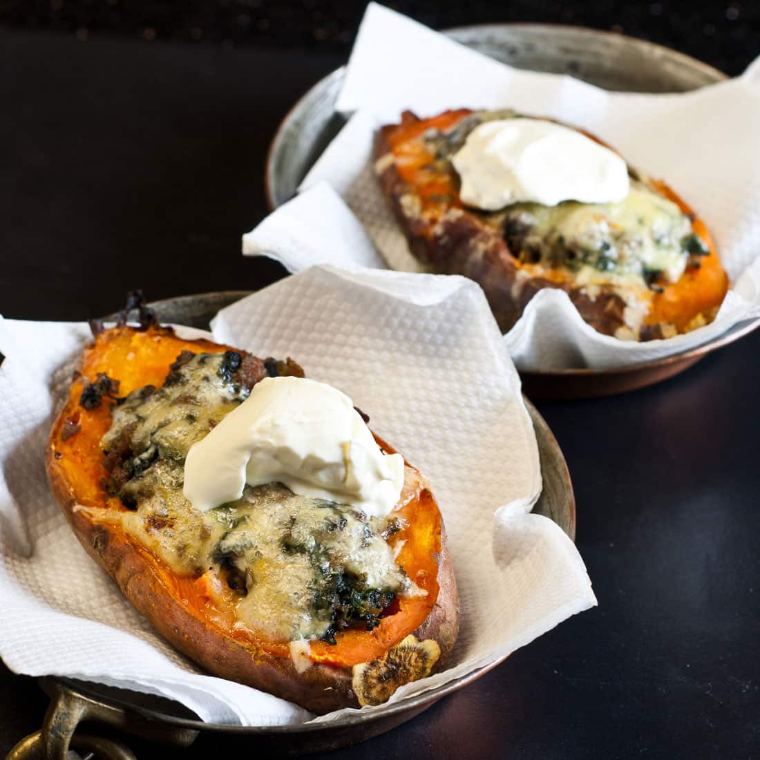 Stuffed sweet potatotes