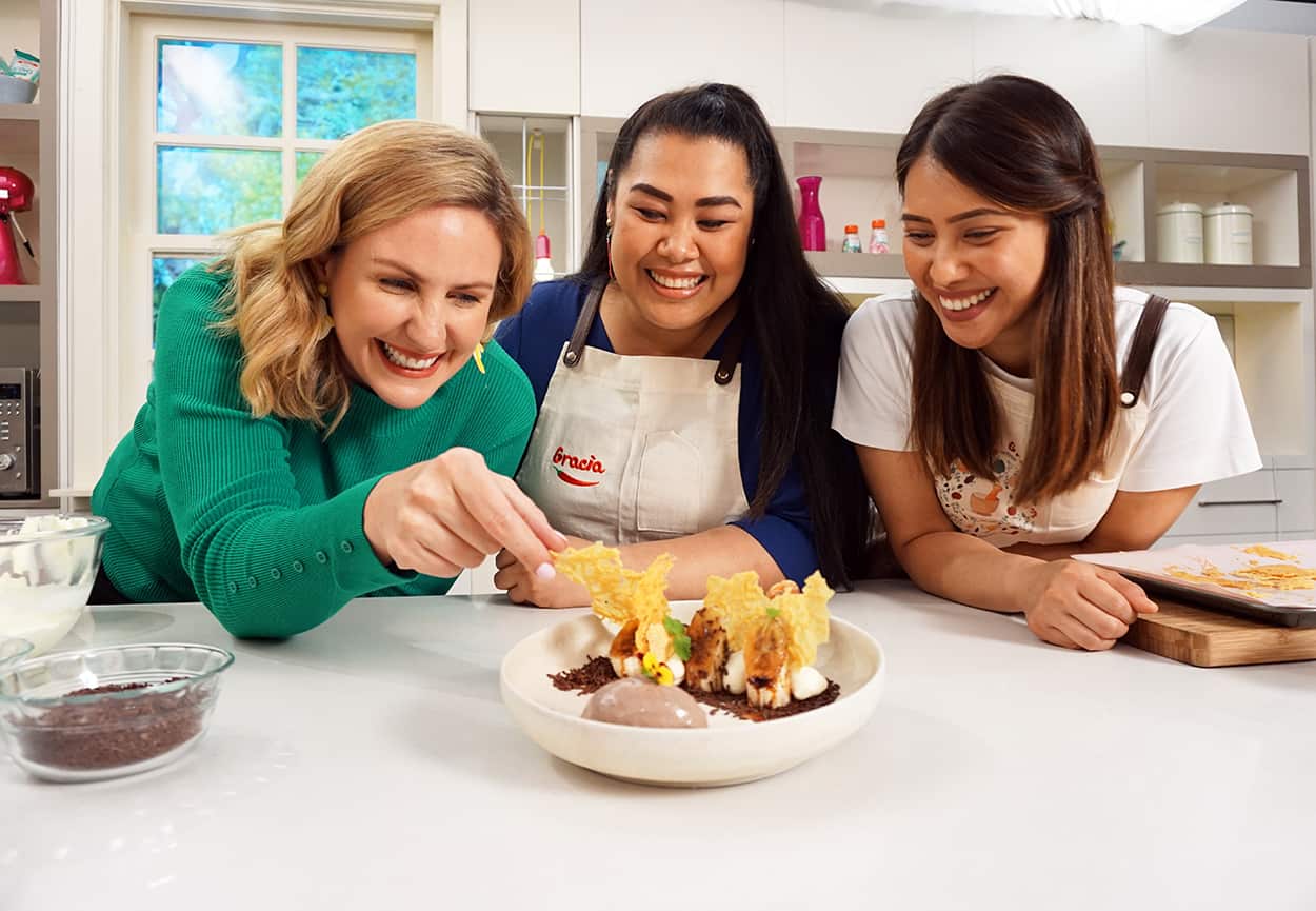 Sisters Tasia & Gracia Seger with Elise Strachan 