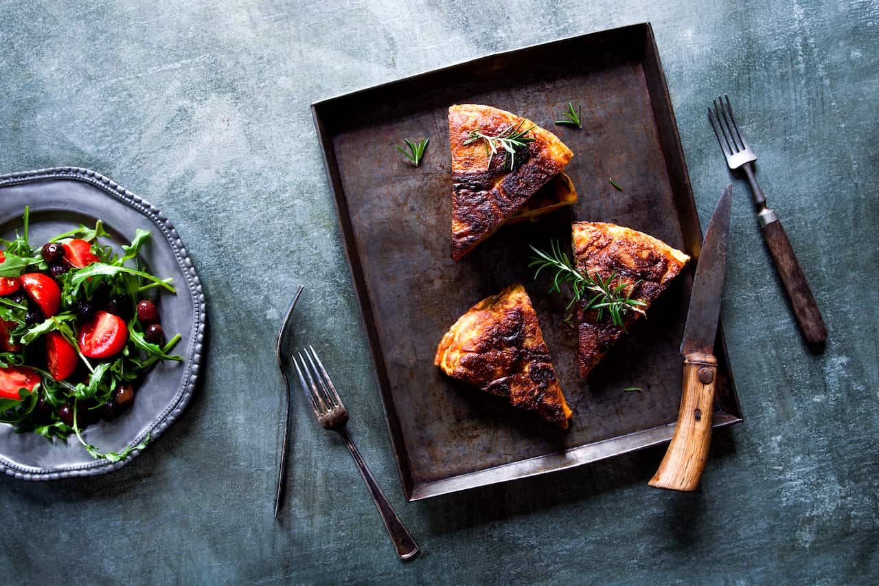 Sweet potato & rosemary tortilla (Spanish omelette)