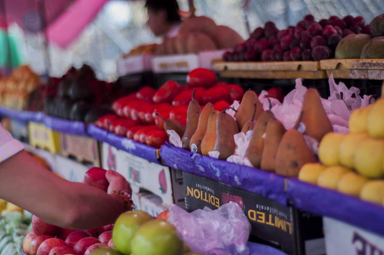 Fresh produce at a greengrocer market