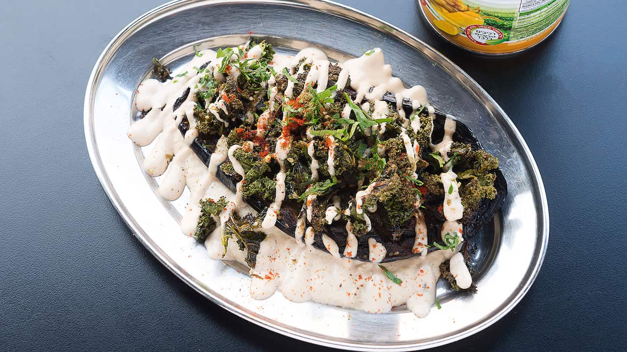 Tahina Bar's roasted eggplant