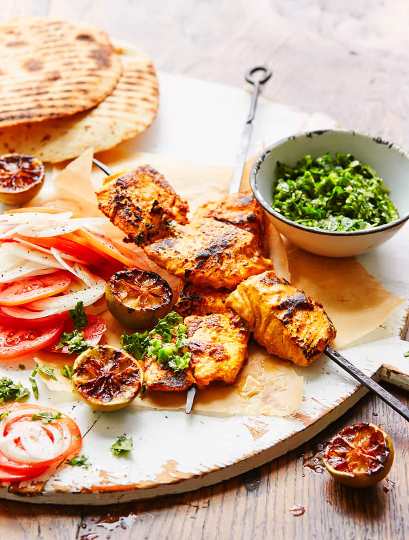 Tandoori fish skewers (machhli tikka)
