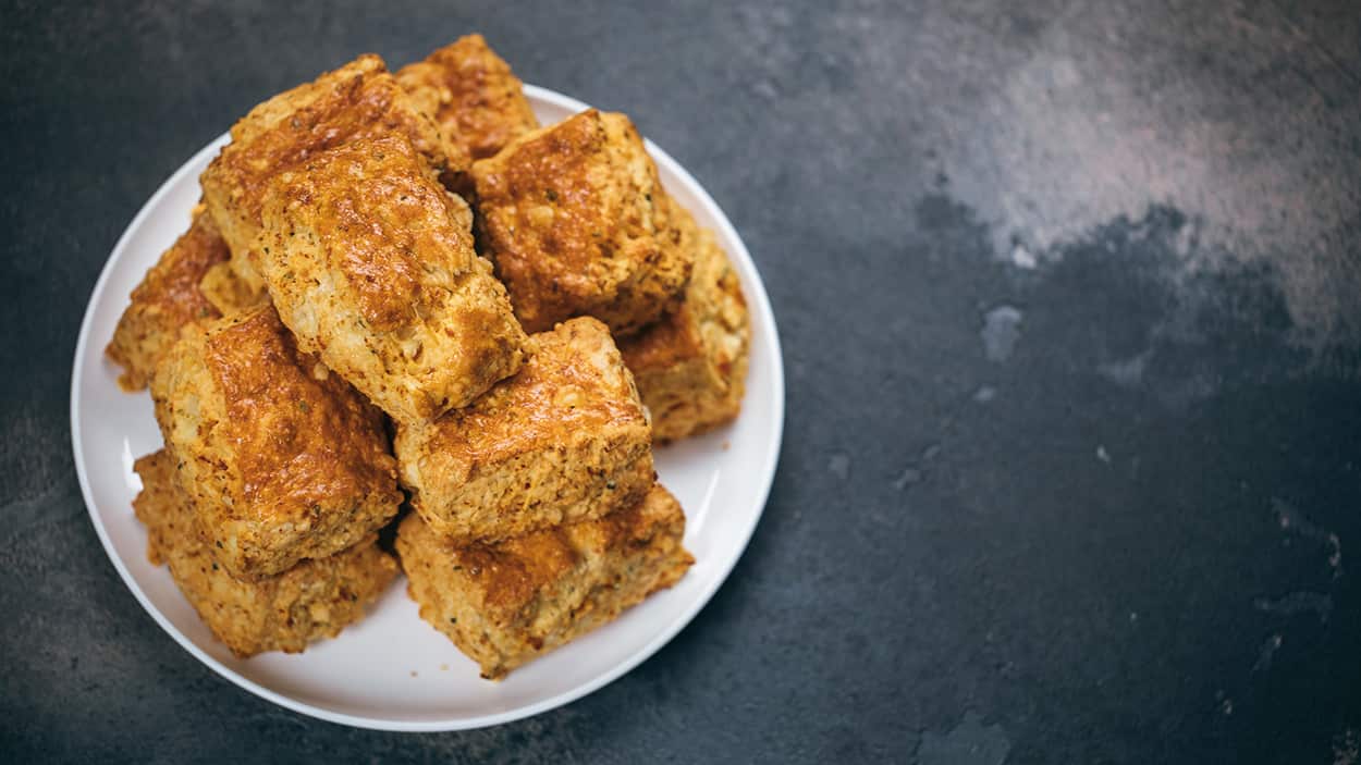 Savoury cheese and salami biscuits