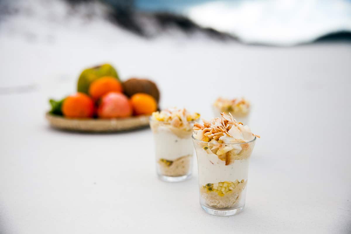 Rum and coconut mini trifles