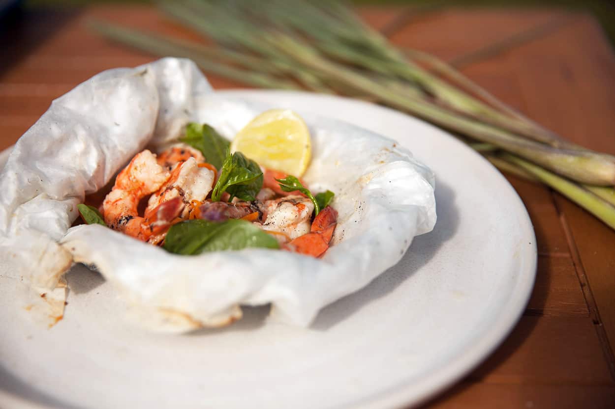 Prawns en papillote