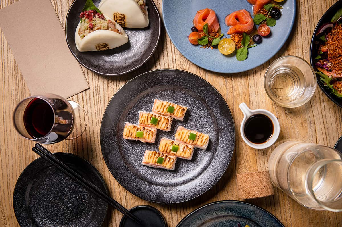 The Modern Eatery is is plating up Aburi wagyu beef with truffle salt and applying the technique to salmon and prawns.