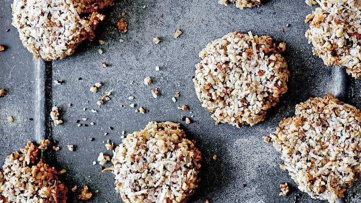 Toasted almond, coconut & chia cookies