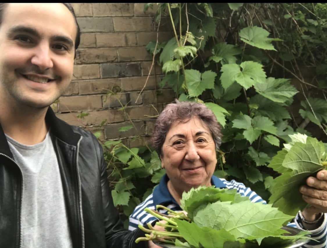 Tom Sarafian with his grandmother
