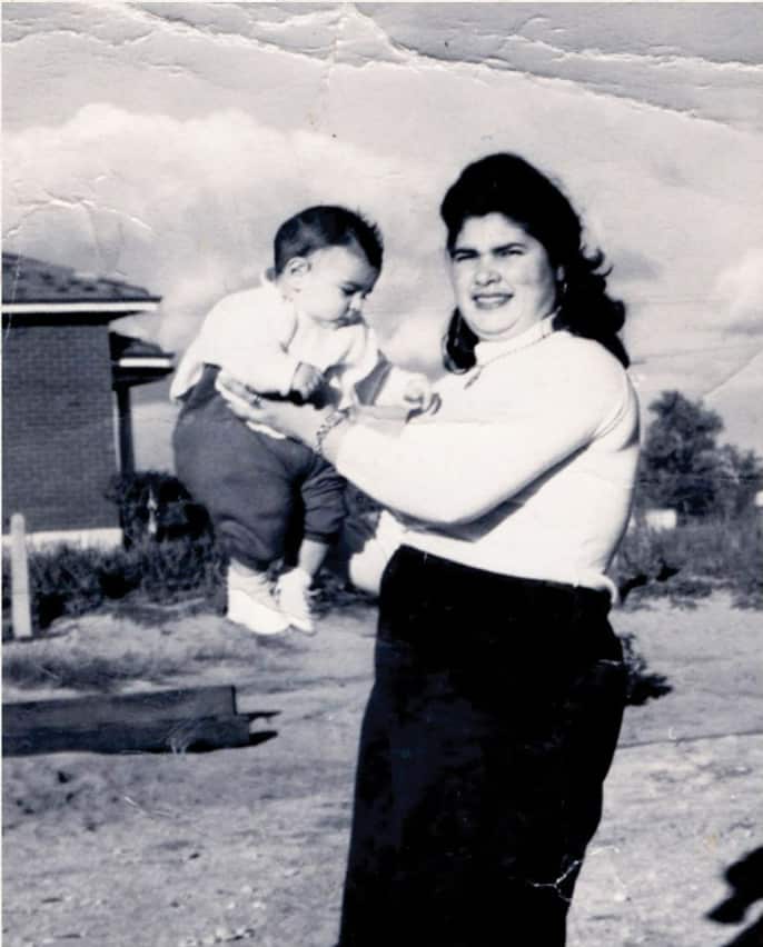 Tony Galati as a baby being held by his mum Carmela Galati.