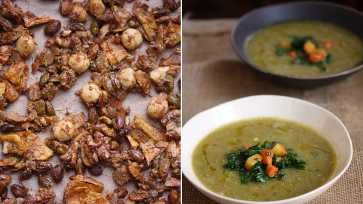 Tropical trail mix and vegetarian split pea soup