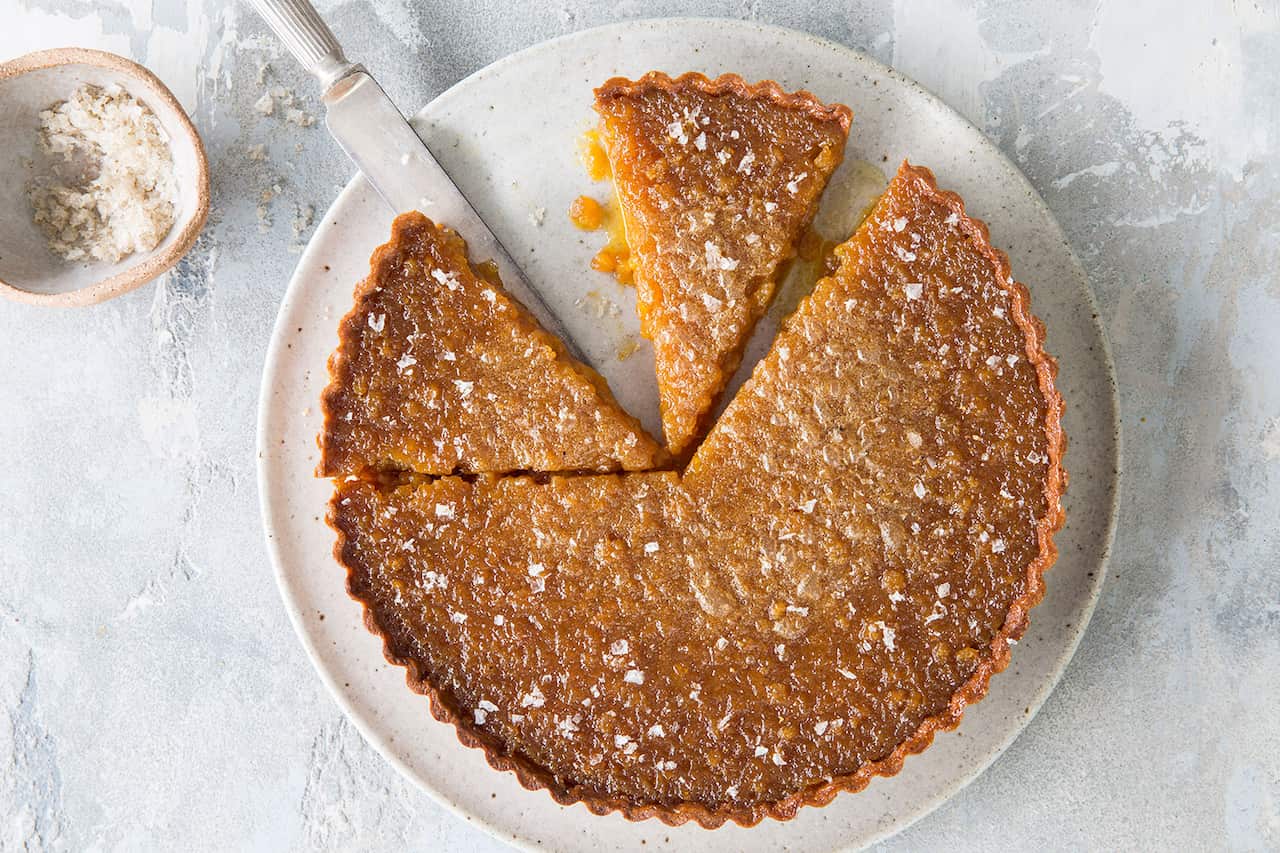 Treacle and vanilla salt tart